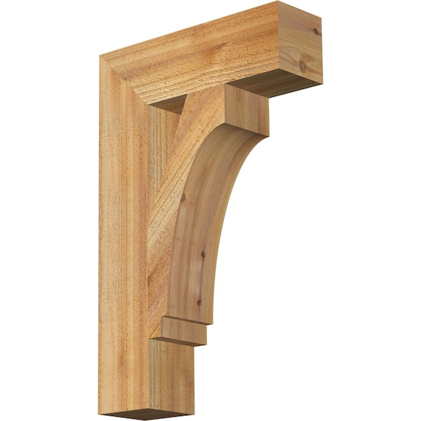 Ekena Millwork Imperial Block Rough Sawn Bracket, Western Red Cedar, 4"W x 14"D x 22"H BKT04X14X22IMP05RWR - main